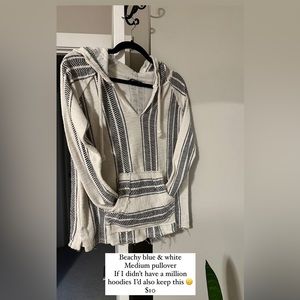 Blue & white pullover